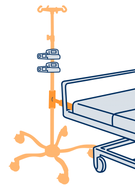 Dockable IV Pole for Hospital Beds - Icon - provita medical oem